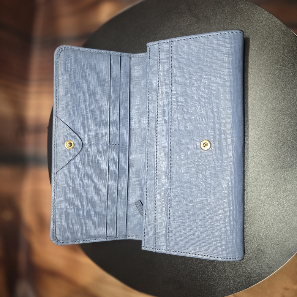 Fendi Light Blue Continental Long Wallet - EUC - COA - Picture 9 of 16